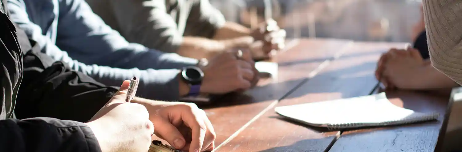 Team working together at a table