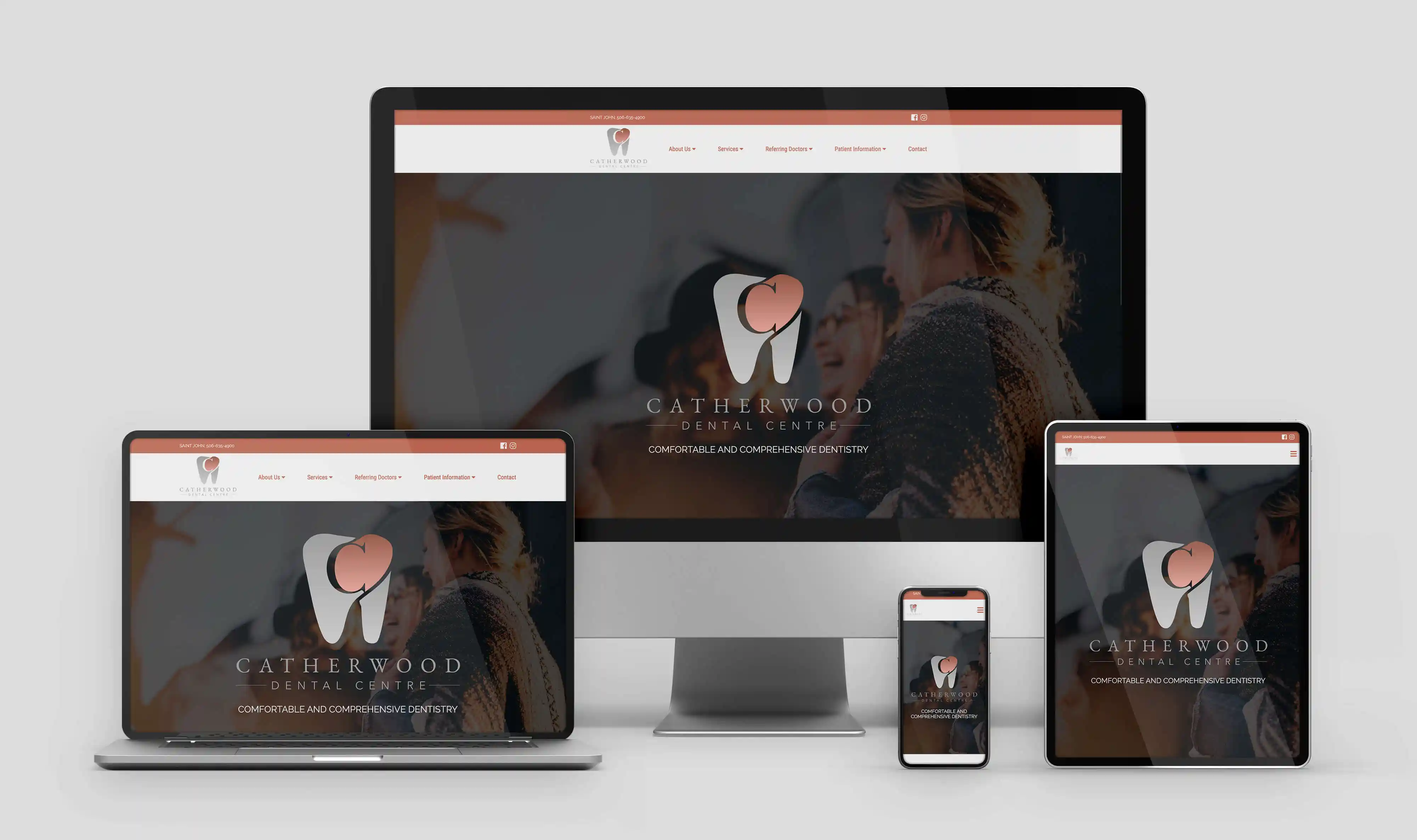 Catherwood Dental Centre design on multiple devices