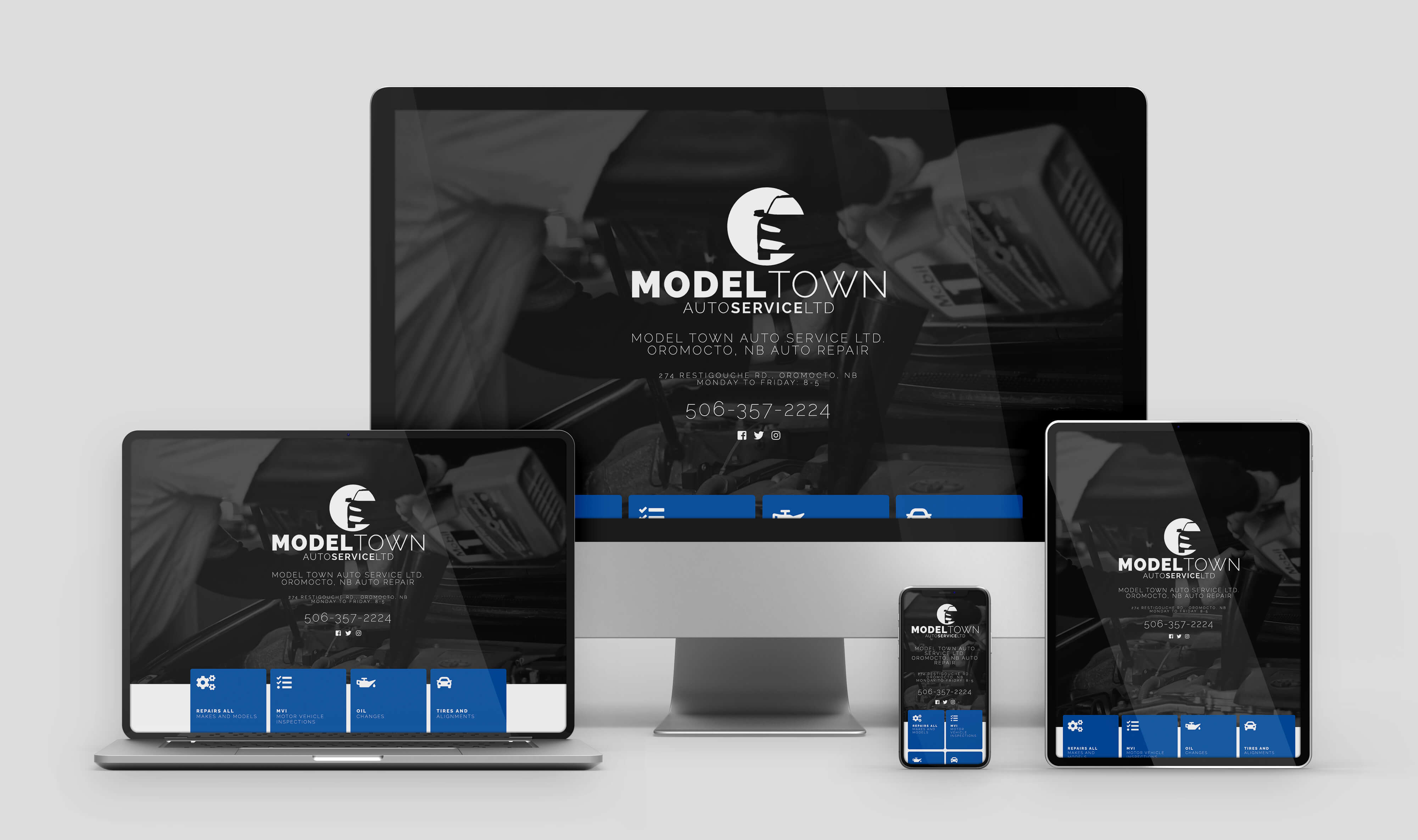 Model Town Auto Service Ltd. design on multiple devices